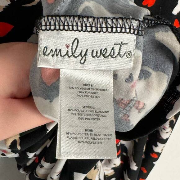 EMILY WEST | Red & Black Revisable Double Sided Holiday A-Line Dress | Kid's 16 - Picture 8 of 11